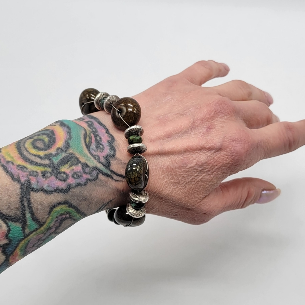 Handmade Sterling Hill Tribe Silver and Torqouise Bracelet